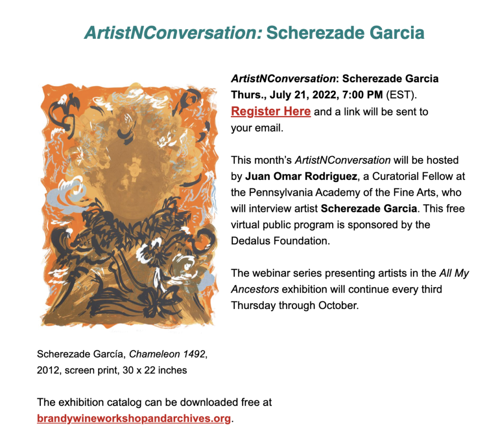 ArtistsNConversation Scherezade Garcia