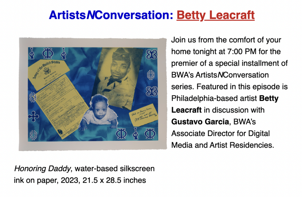 ArtistsNConversation Betty Leacraft